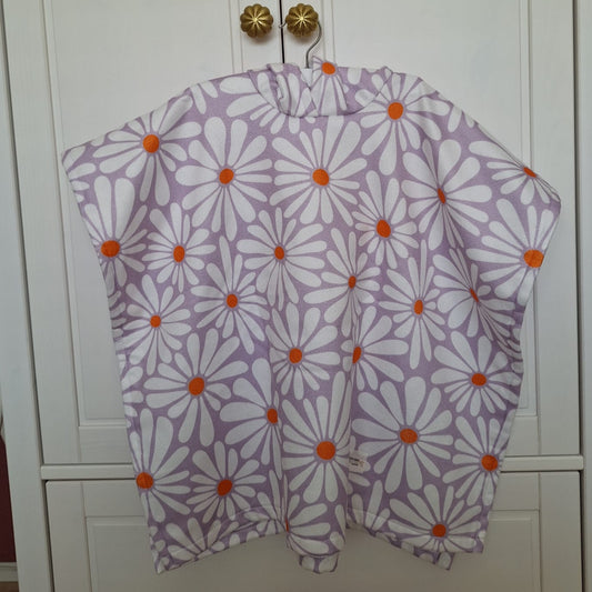 Badponcho badstof paars