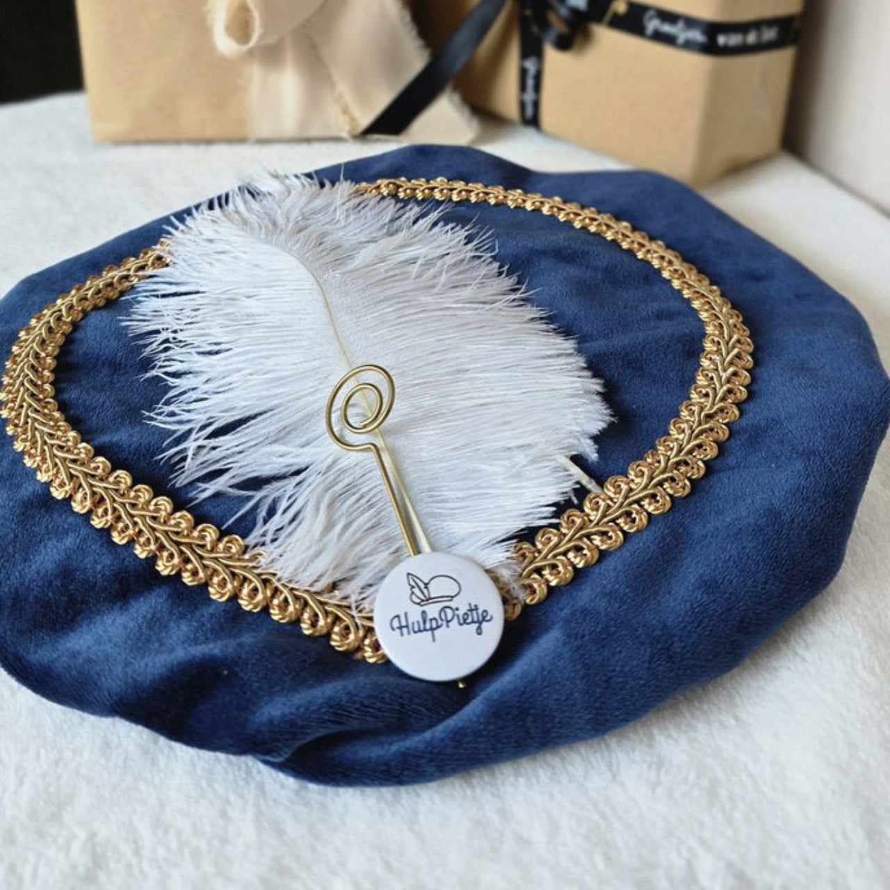 Pietenmuts blauw velvet