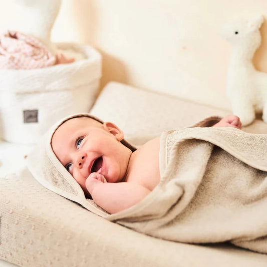 Badcape met personalisering (kleur Nougat)