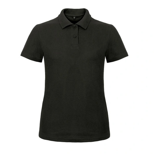 Polo dames  zwart (borst logo)