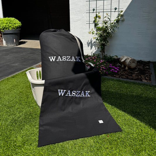 Zwarte canvas waszak