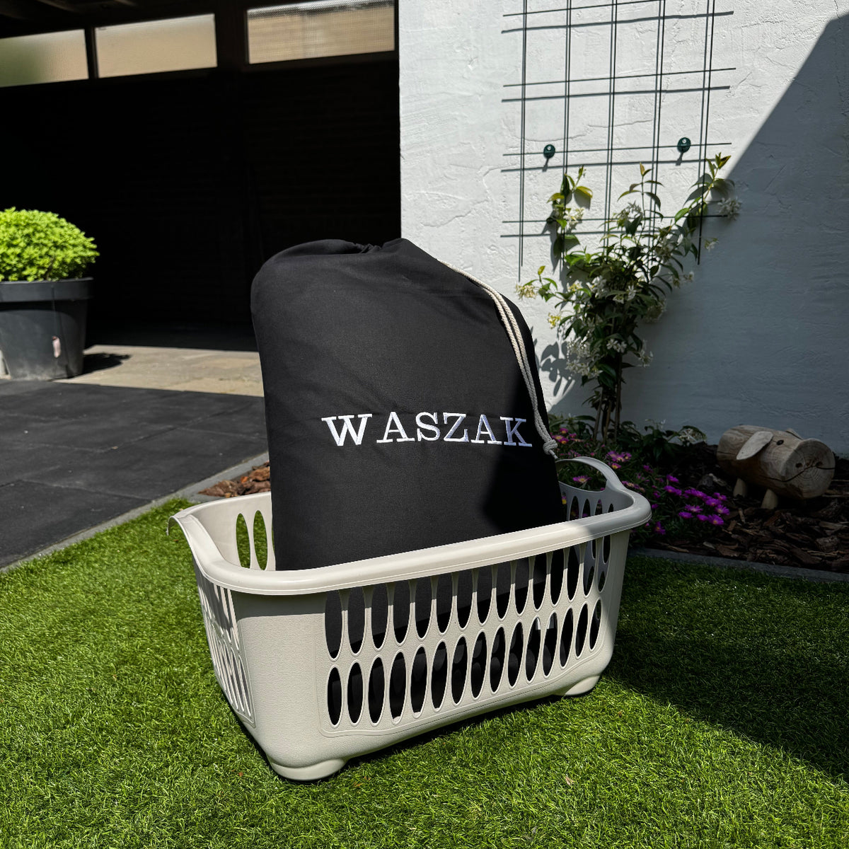 Zwarte canvas waszak