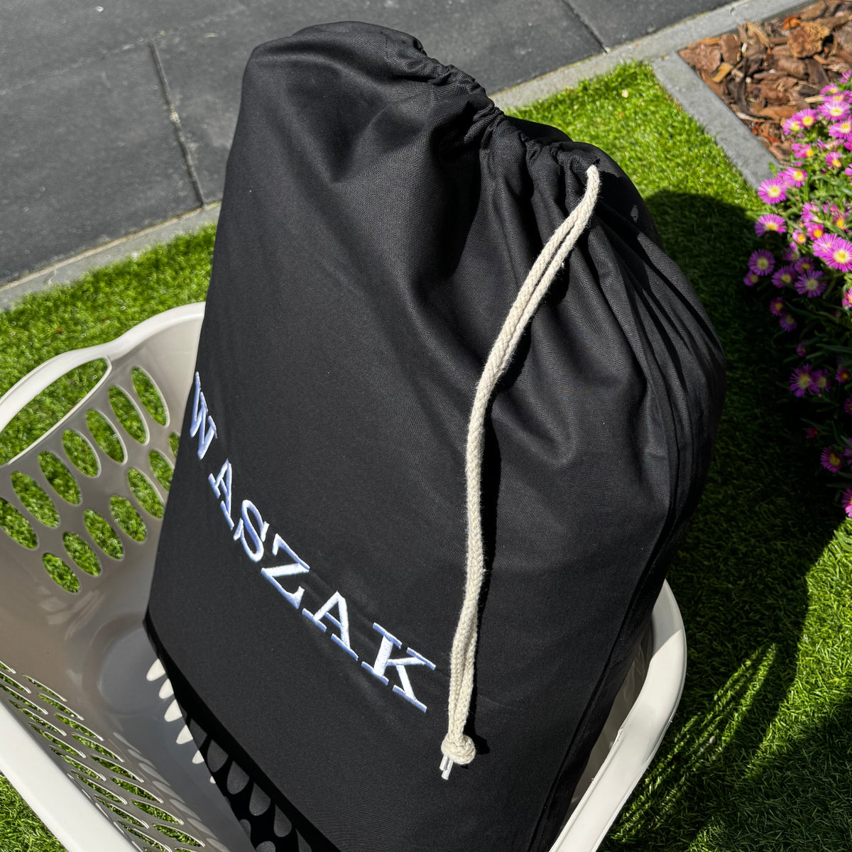 Zwarte canvas waszak