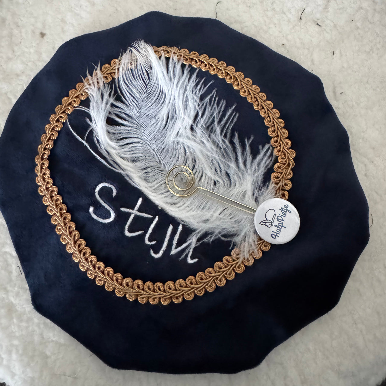 Pietenmuts blauw velvet