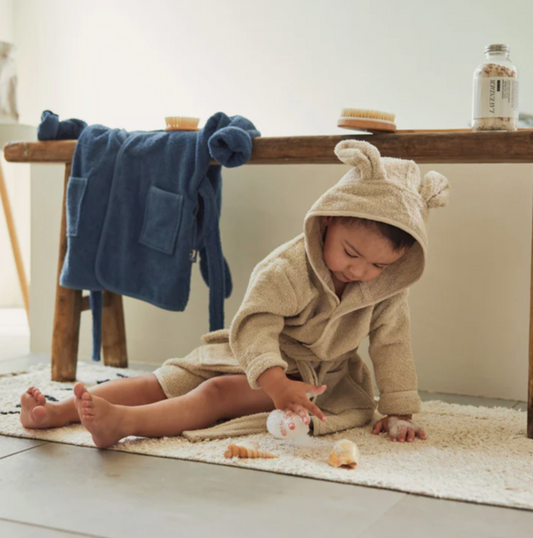 Badjas 1-2 jaar nougat (rug personalisatie)