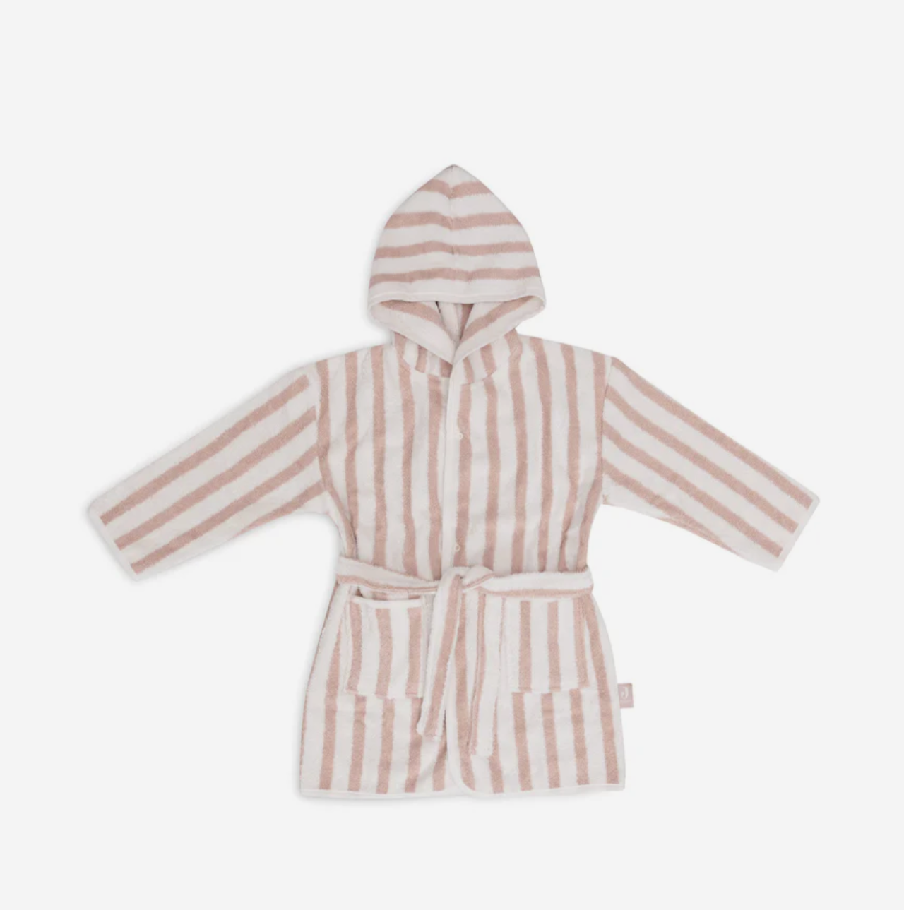Badjas 1-2 year Stripe Terry wild rose (rug personalisatie)