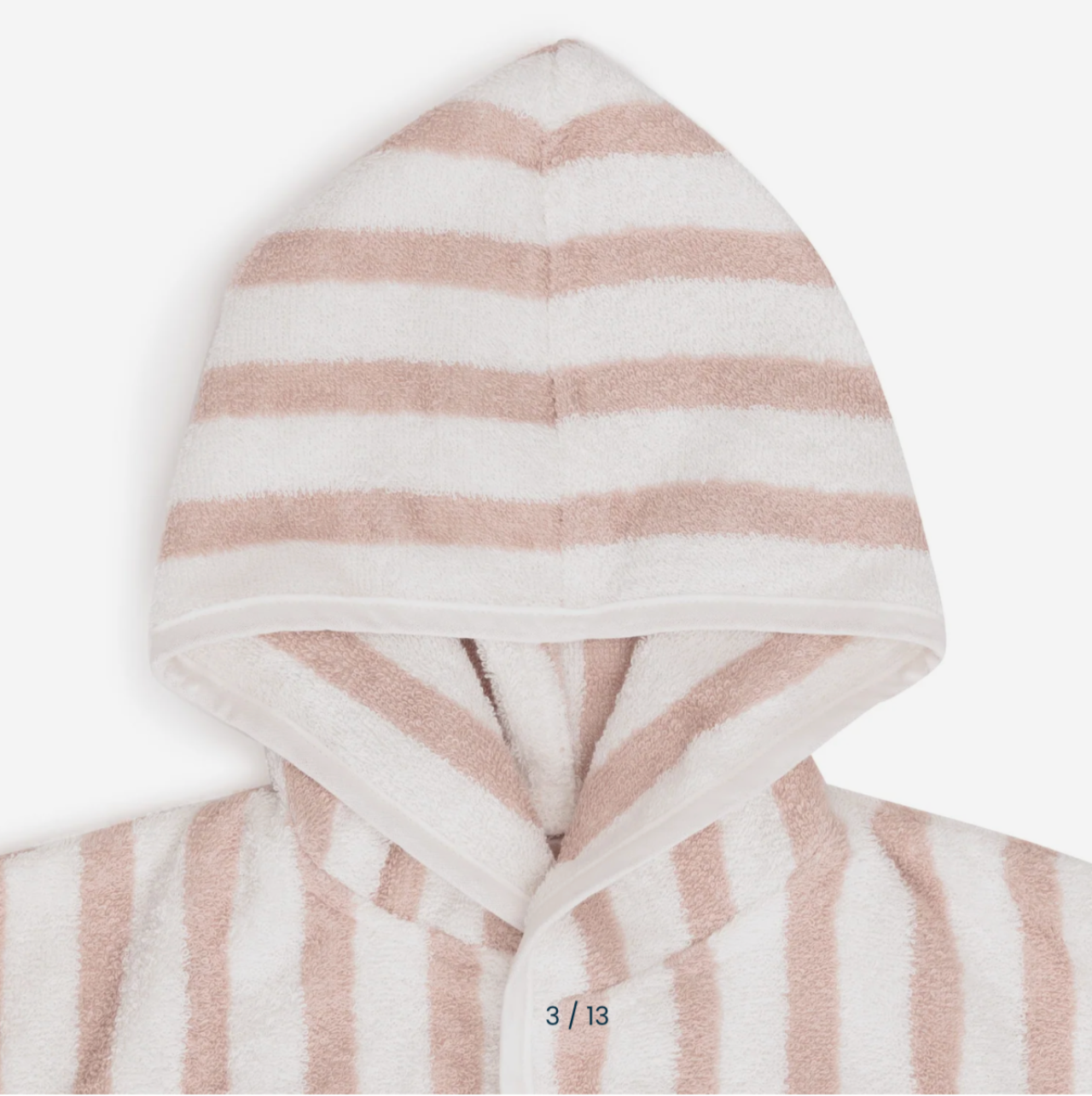 Badjas 1-2 year Stripe Terry wild rose (rug personalisatie)