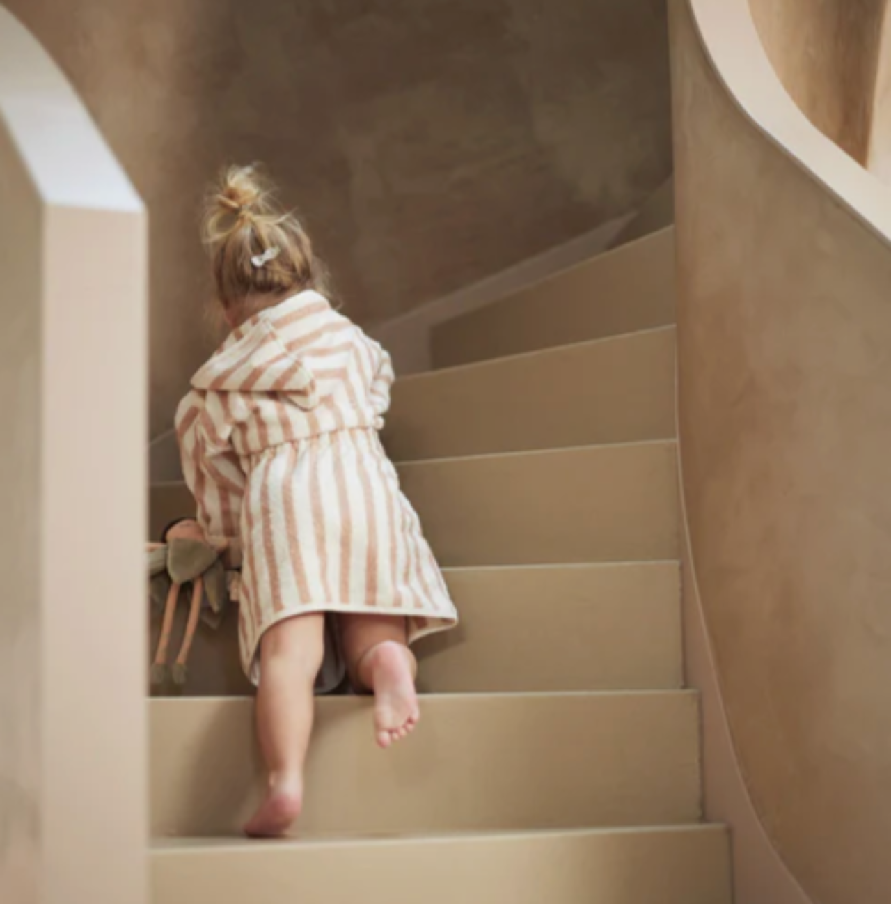 Badjas 1-2 year Stripe Terry wild rose (rug personalisatie)